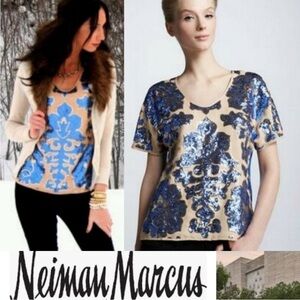 Tracy Reese for Target + Neiman Marcus classy short dolman sleeve Sequin Blouse